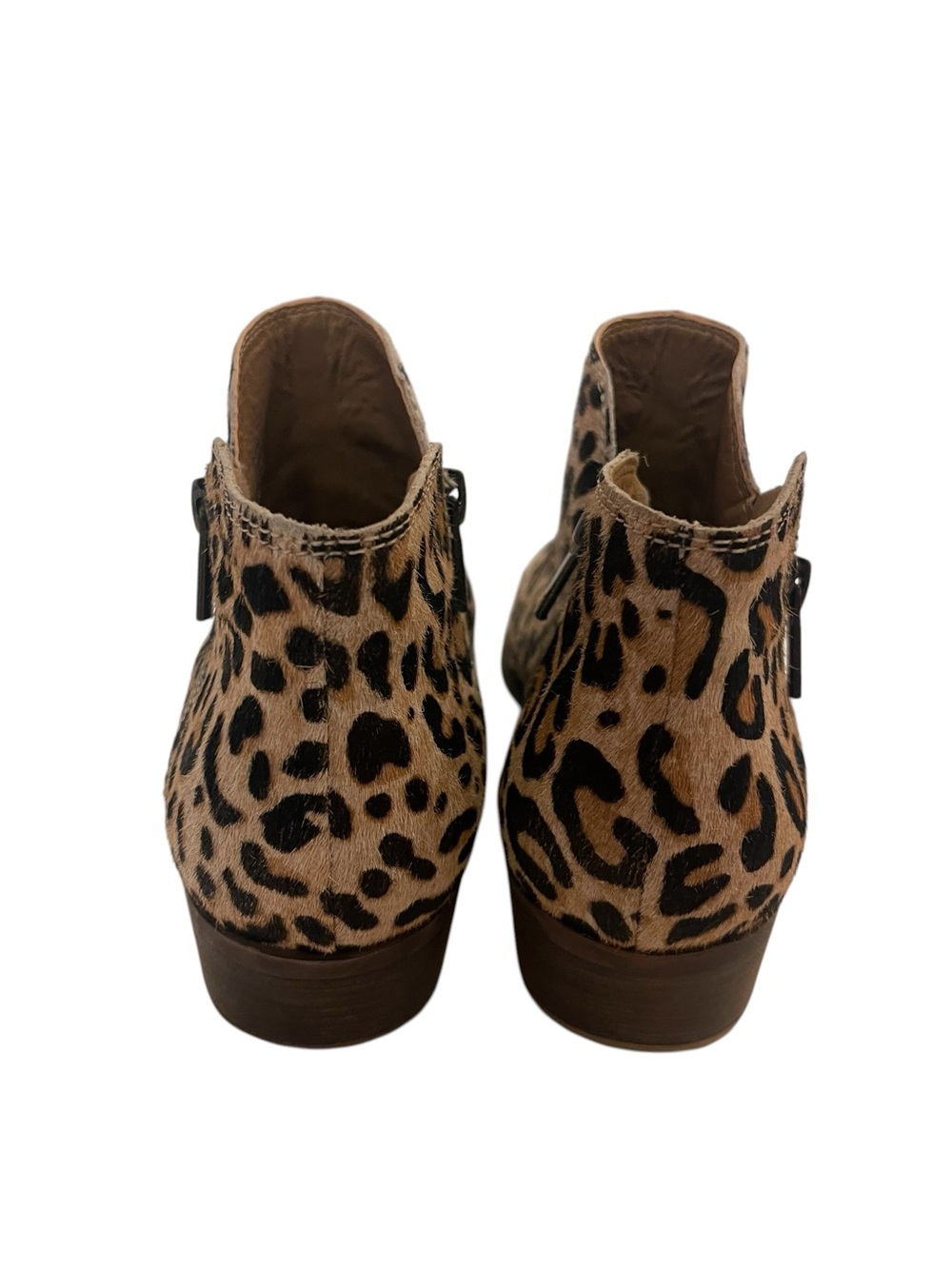 Lucky Brand Basel Leopard Print Ankle Boots Booties in Tan and Black - Picture 6 of 9